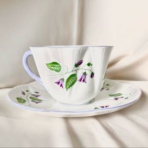 Vintage Shelley fine bone China Campanula teacup and saucer set